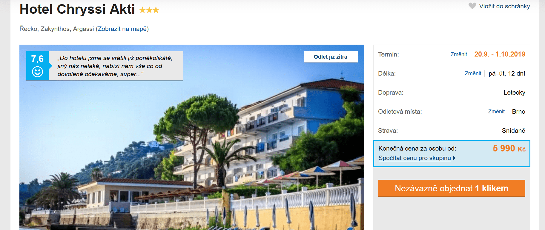 Zájezd Zakynthos (hotel Chryssi Akti)