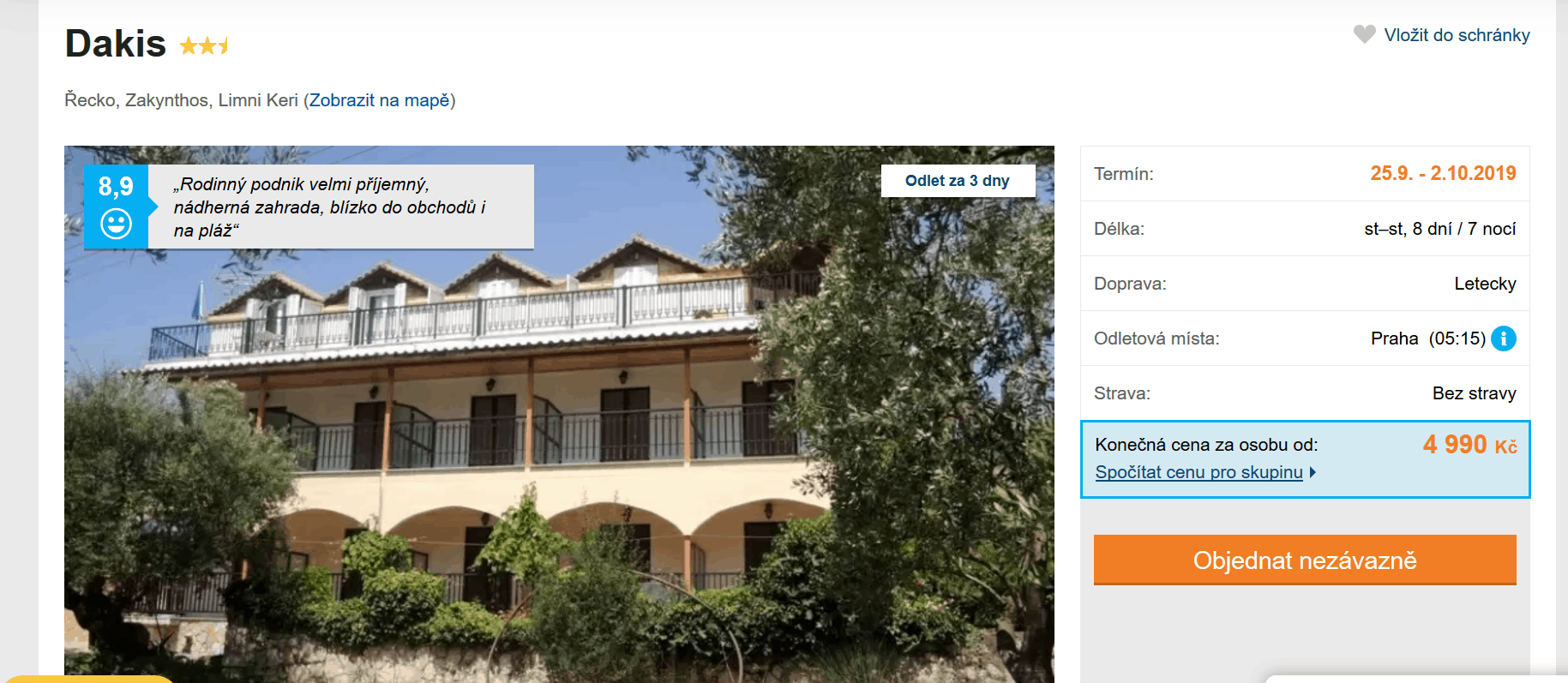 Zájezd Zakynthos (hotel Dakis)