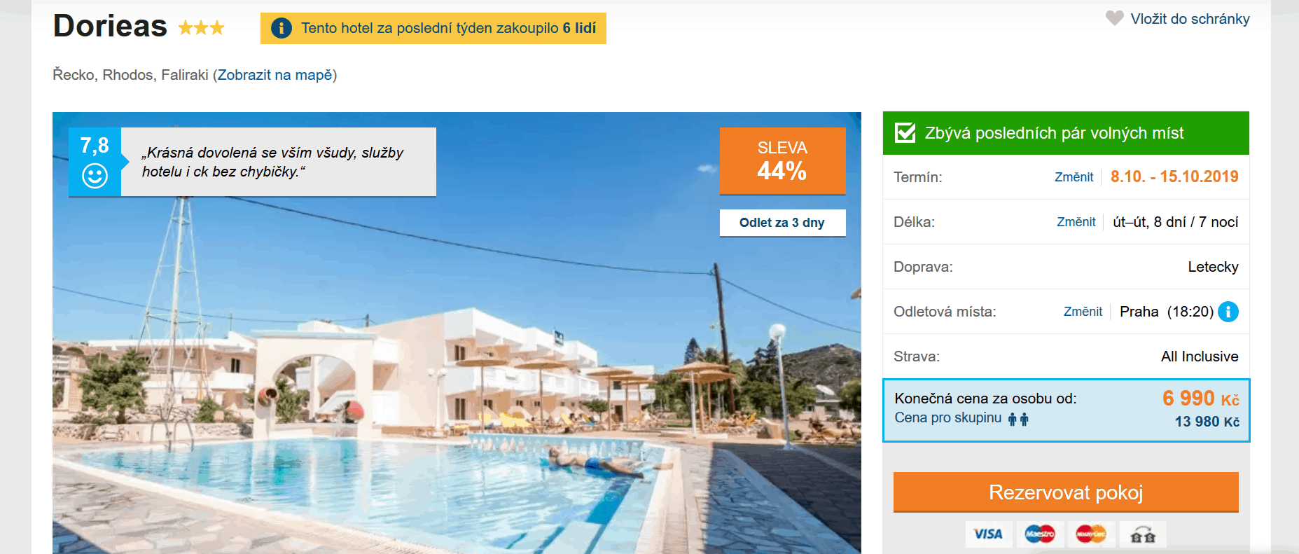 Zájezd Rhodos (hotel Doerias)