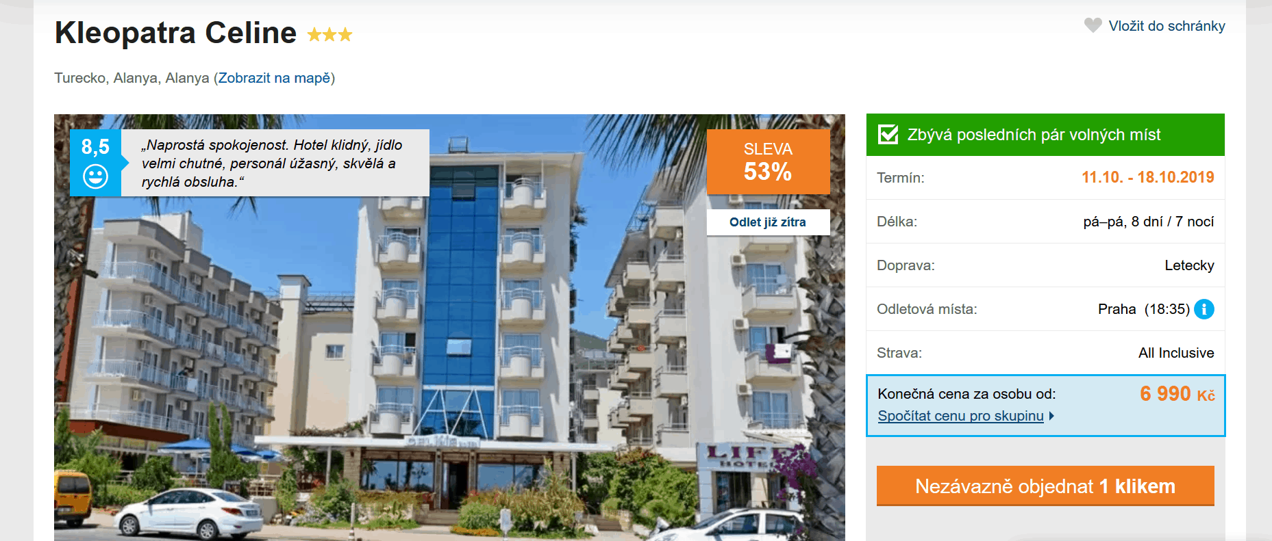 Zájezd Turecko (hotel Kleopatra Celine)