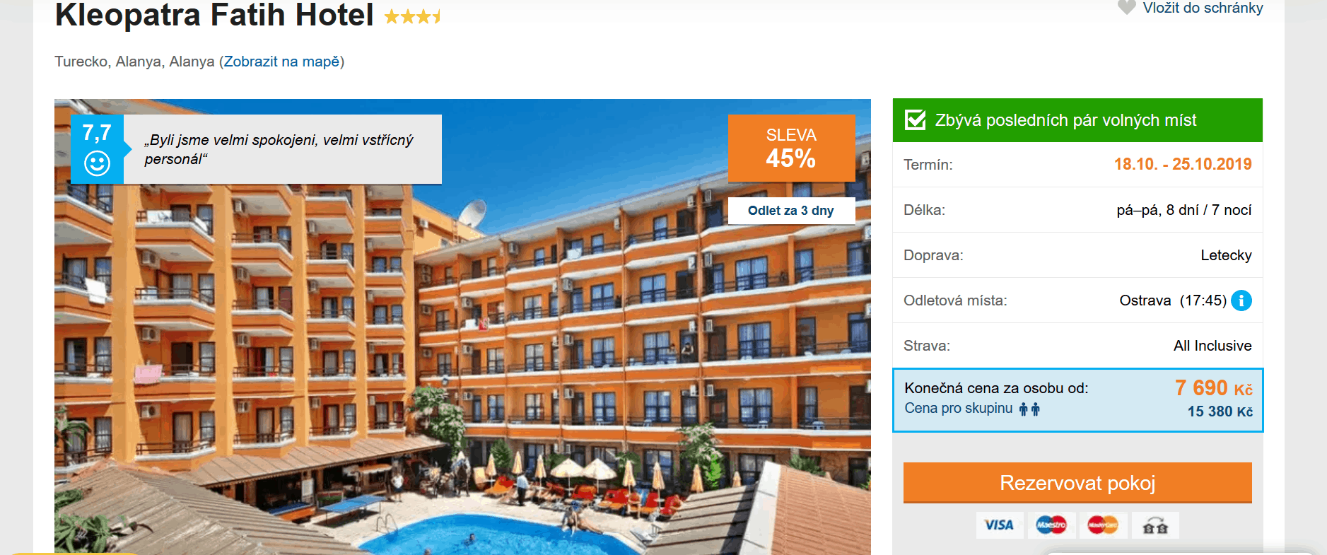 Zájezd Turecko (hotel Kleopatra Fatih)