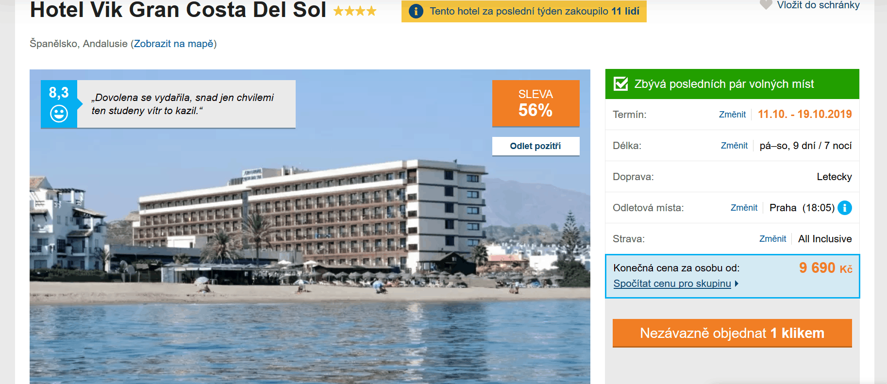 Zájezd Španělsko (hotel Vik Gran Costa del Sol)