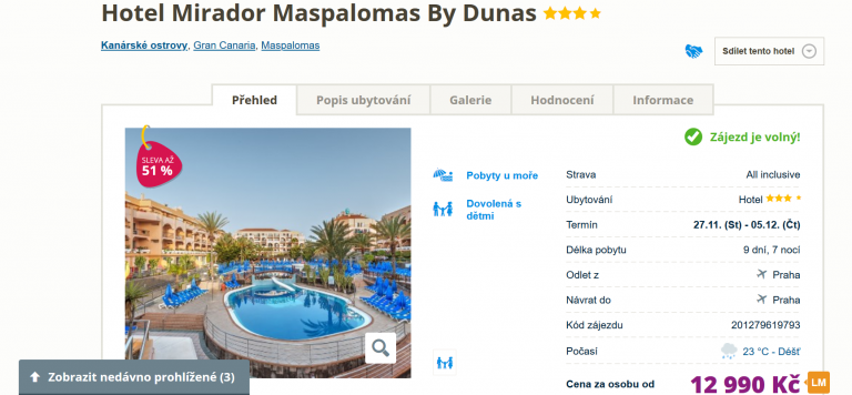 Zájezd Gran Canaria