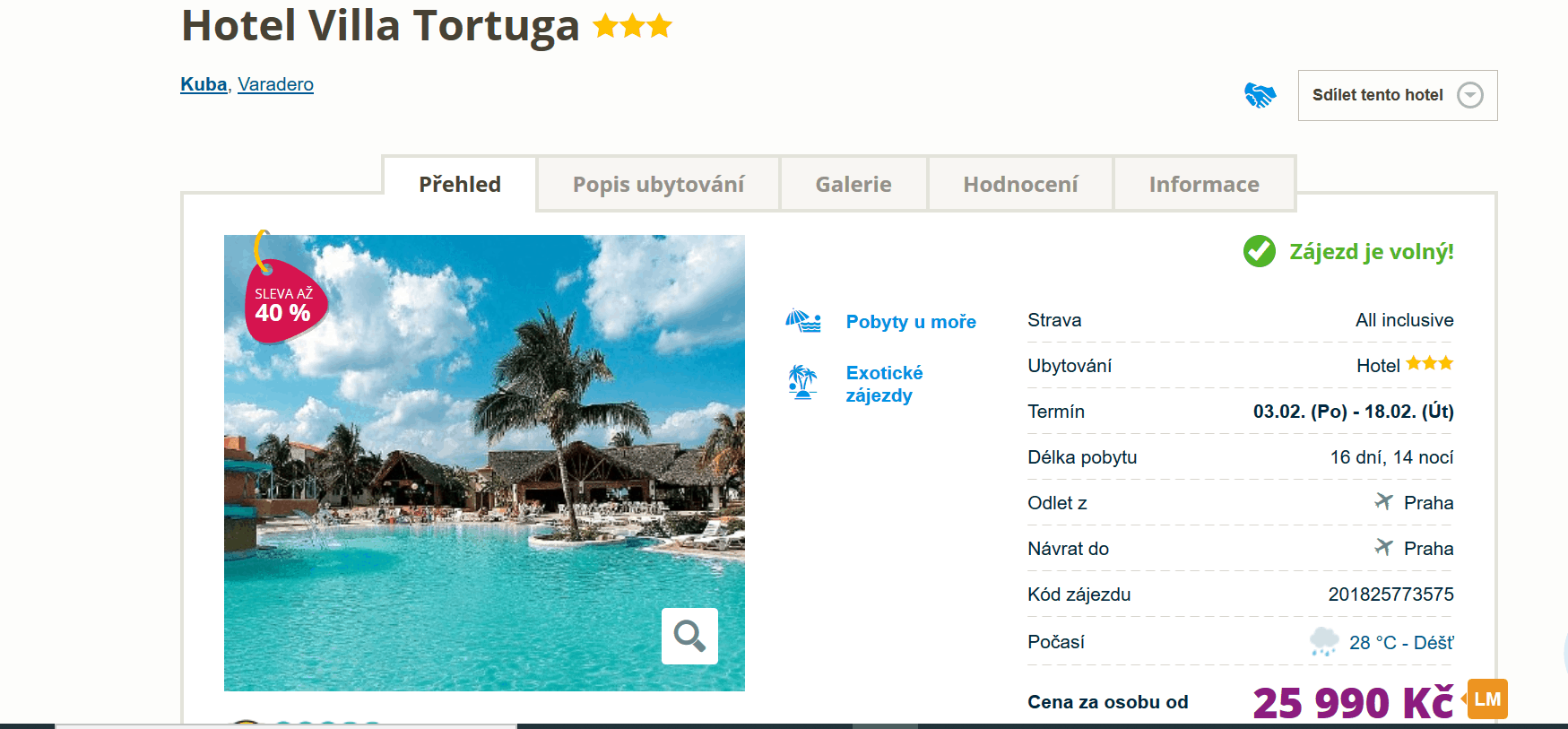 Zájezd Kuba na 16 dní