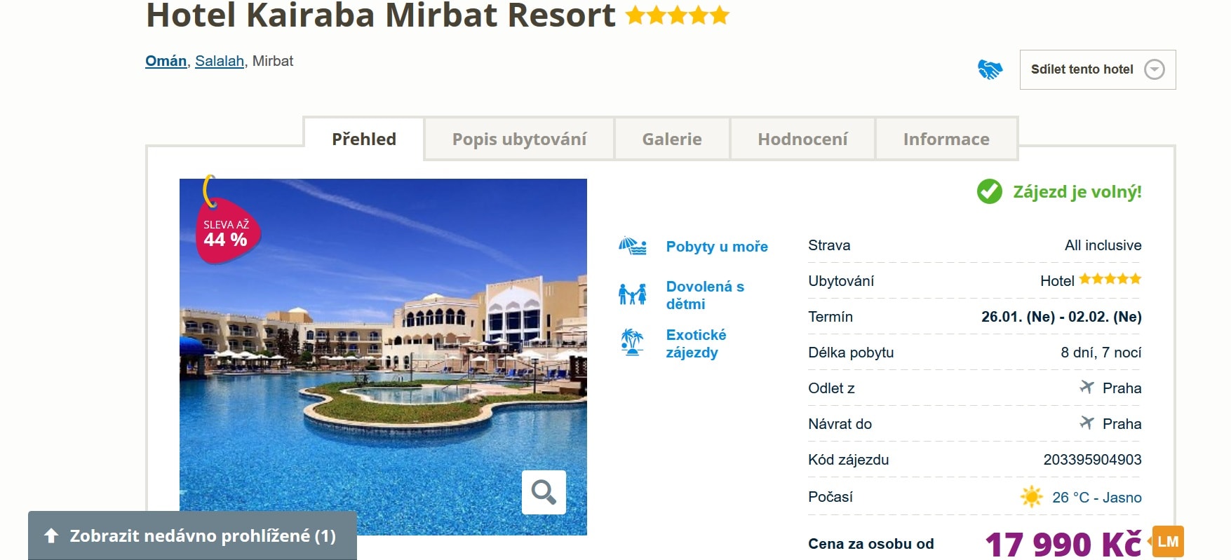 Omán akční zájezd leden/únor 2020