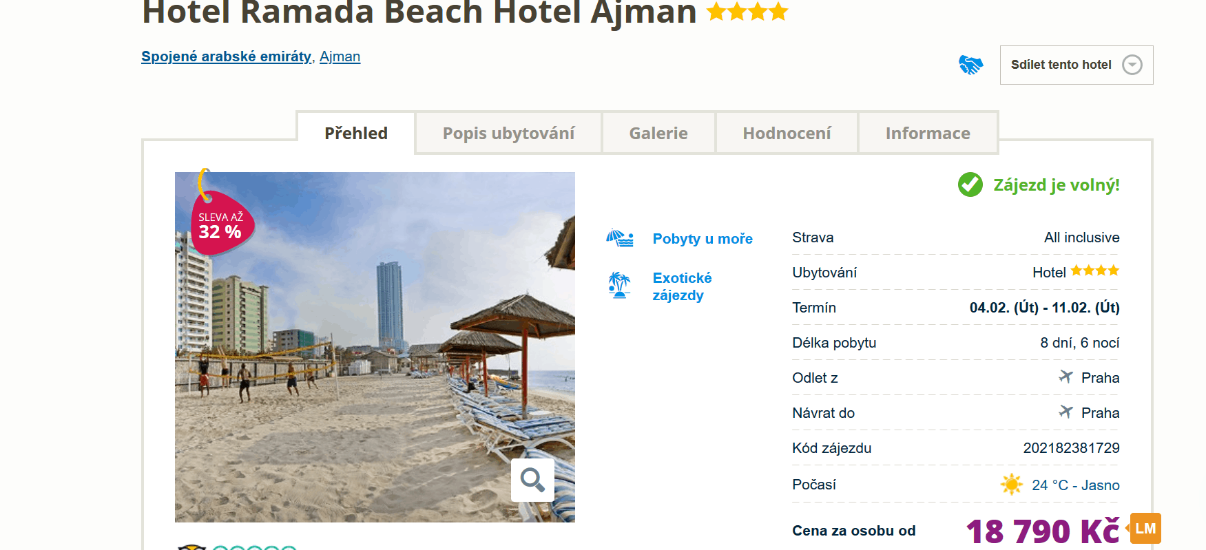 SAE, Ajman akční zájezd na únor