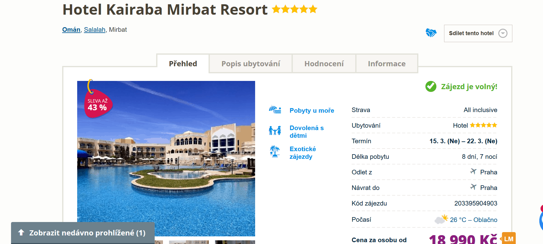 Omán akční zájezd březen 2020