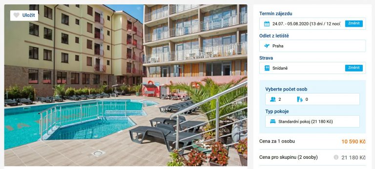 zájezd Bulharsko Slunečné pobřeží