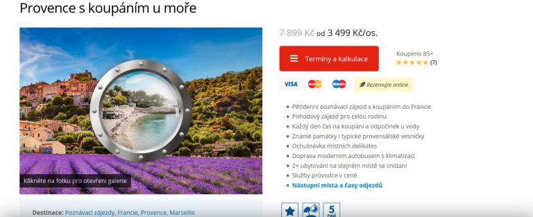 zájezd do Provence, české kormidlo