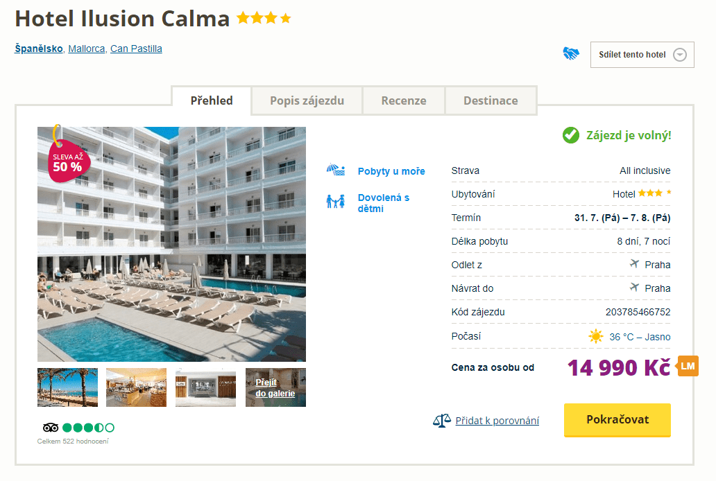 Z&aacute;jezd na Mallorcu