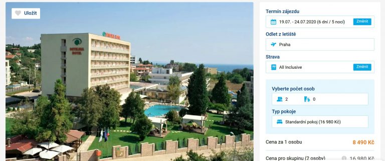 zájezd Bulharsko červenec