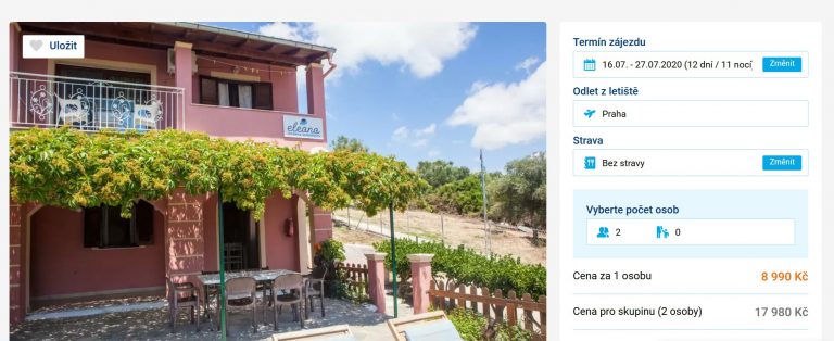 zájezd KOrfu červenec