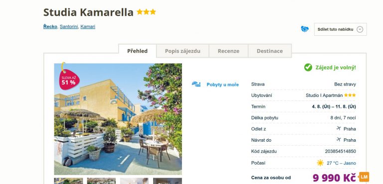 zájezd kamarella travelportal