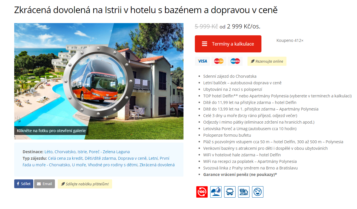 Zájezd do Chorvatska