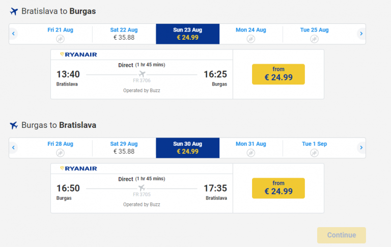 Letenky do Bulharska