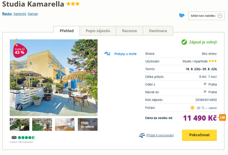 Zájezd na Santorini