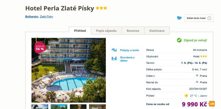 zájezd perla travelportal
