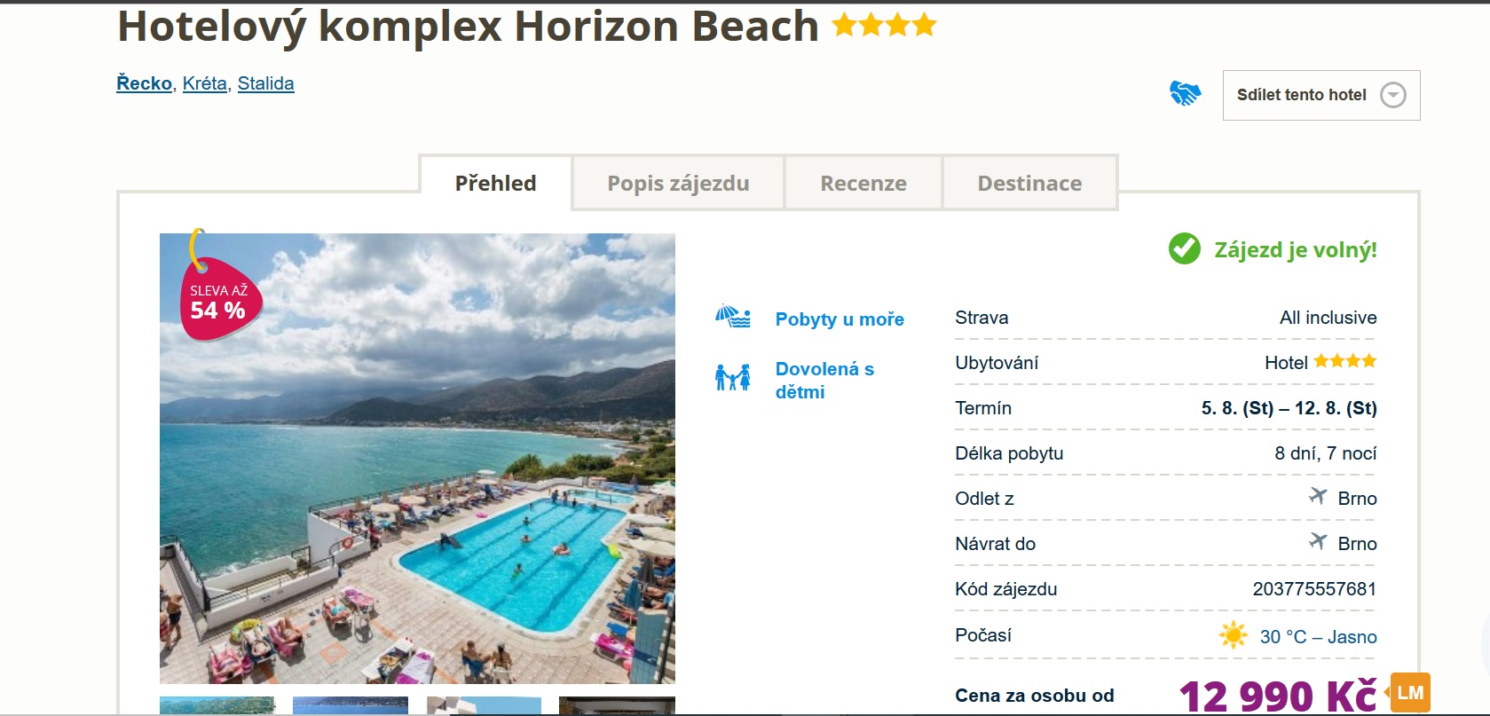 zájezd horizon beach travelportal