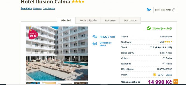 zájezd ilusion calma