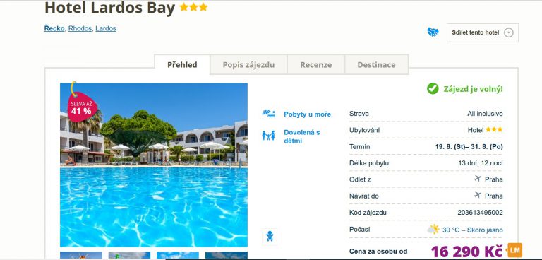 zájezd lardos bay travelportal