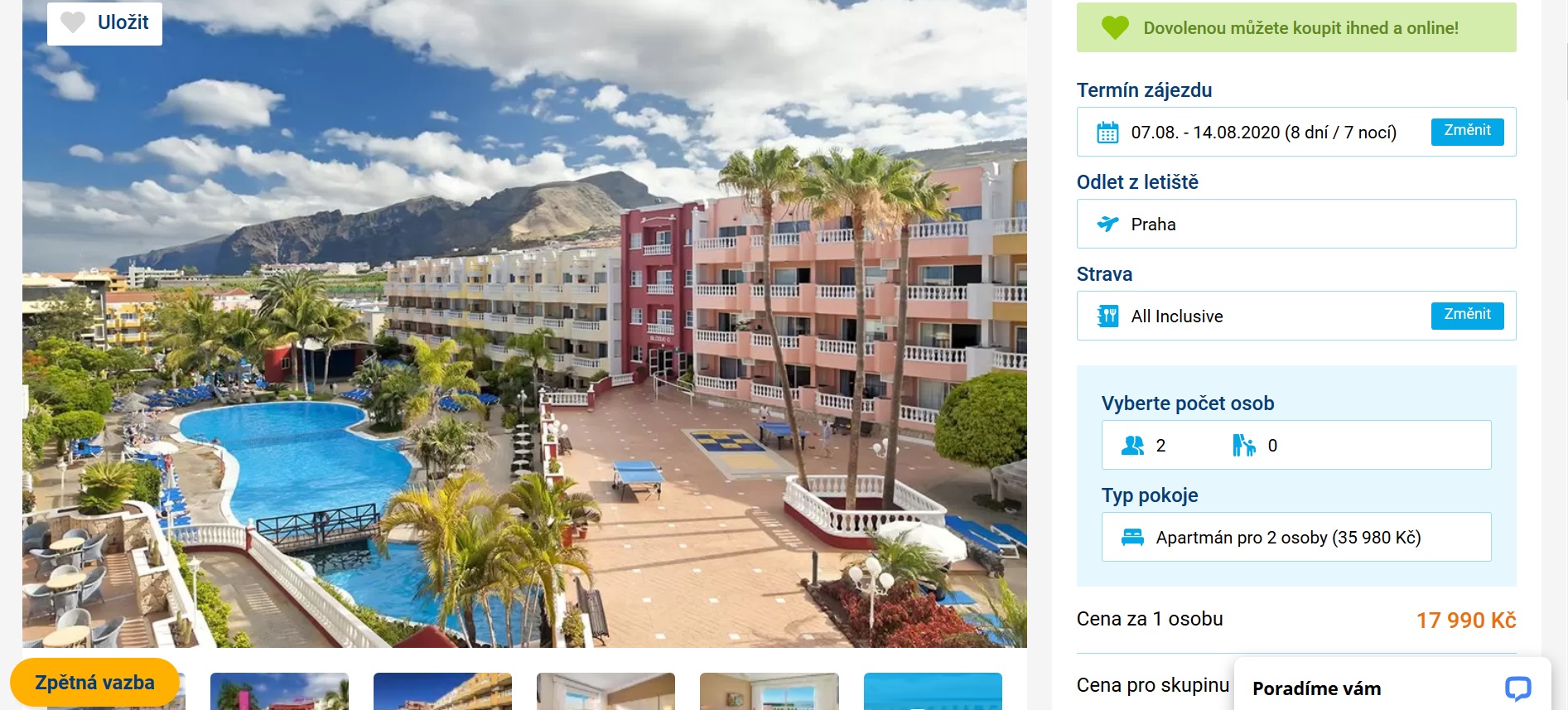 zájezd allegro isora, invia