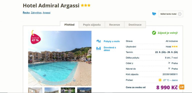 zájezd admiral argassi