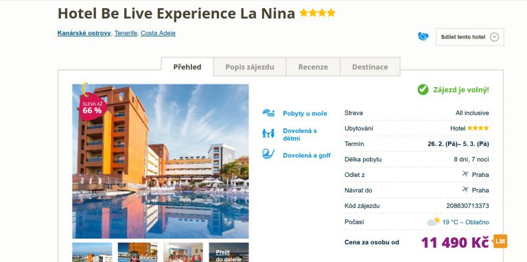 hotel Be Live Experience zájezd od Travelportal