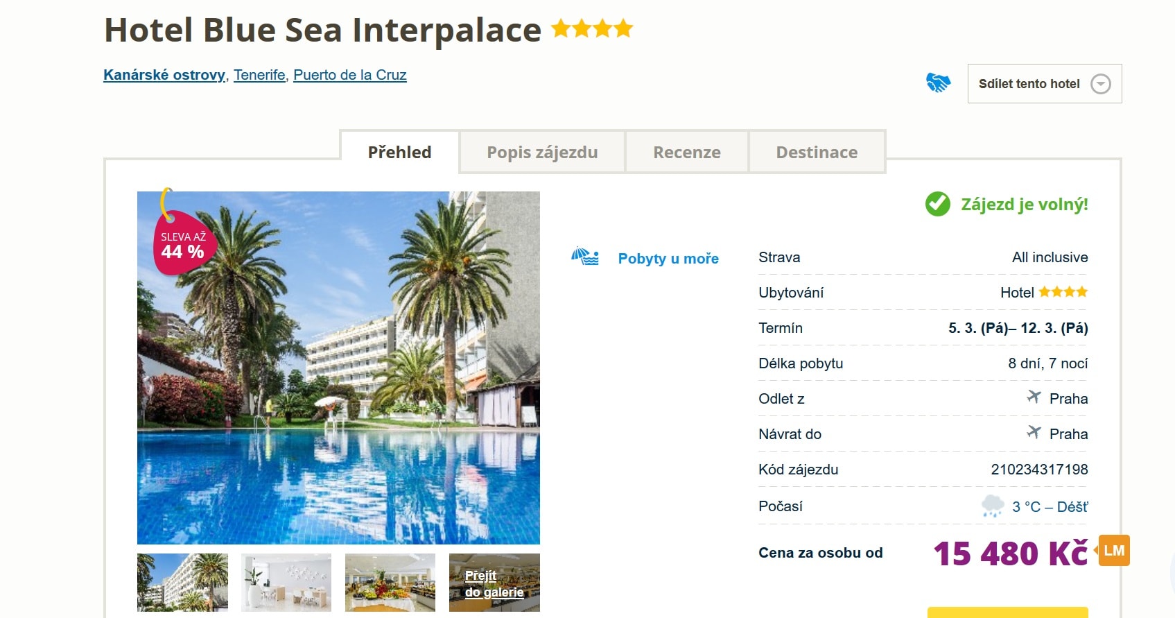 hotel Blue Sea Interpalace, Travelportal